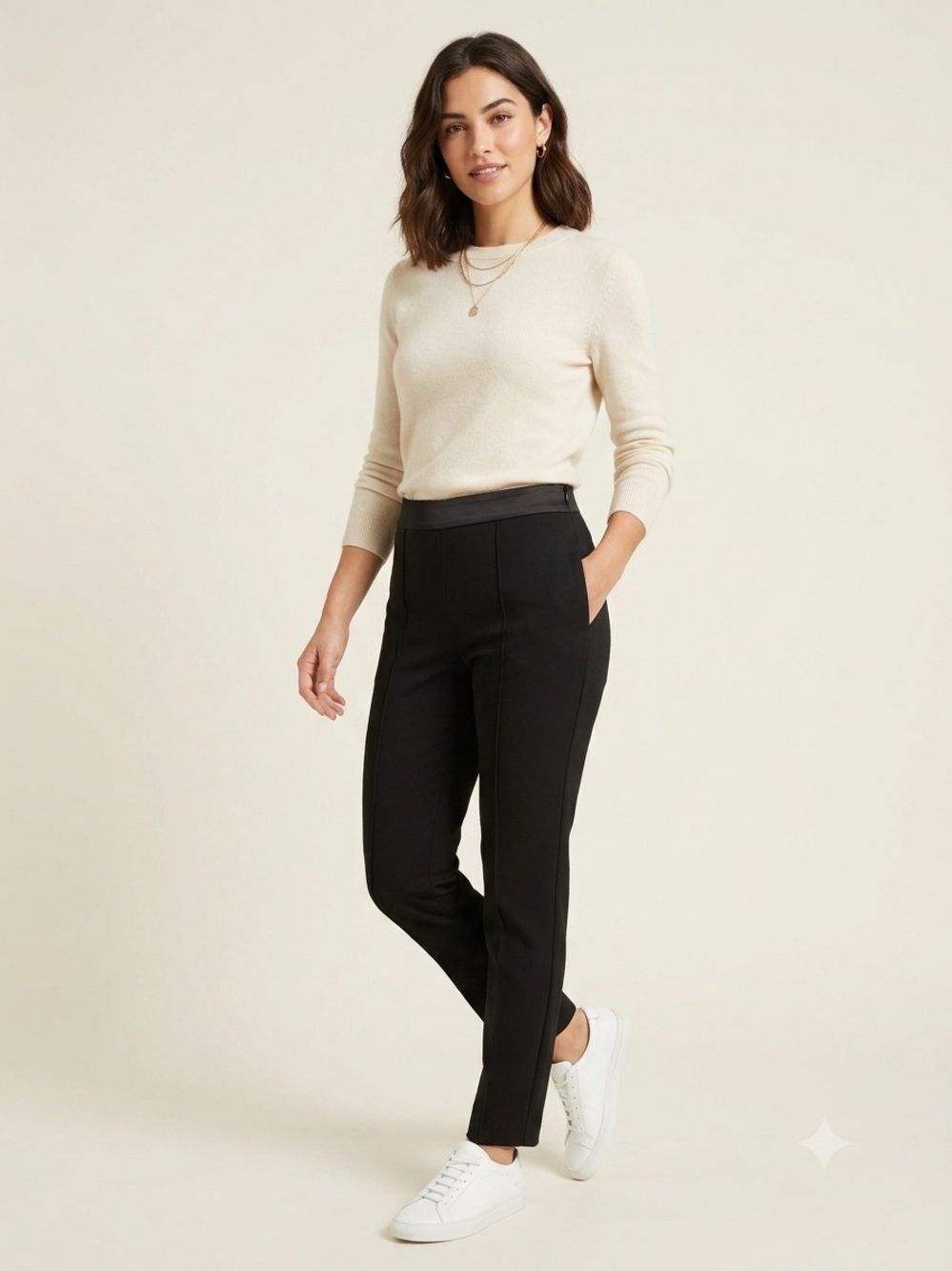 Everlane Black Stretch Ponte Side-Zip Trousers Ankle Pants Quiet Luxury 10